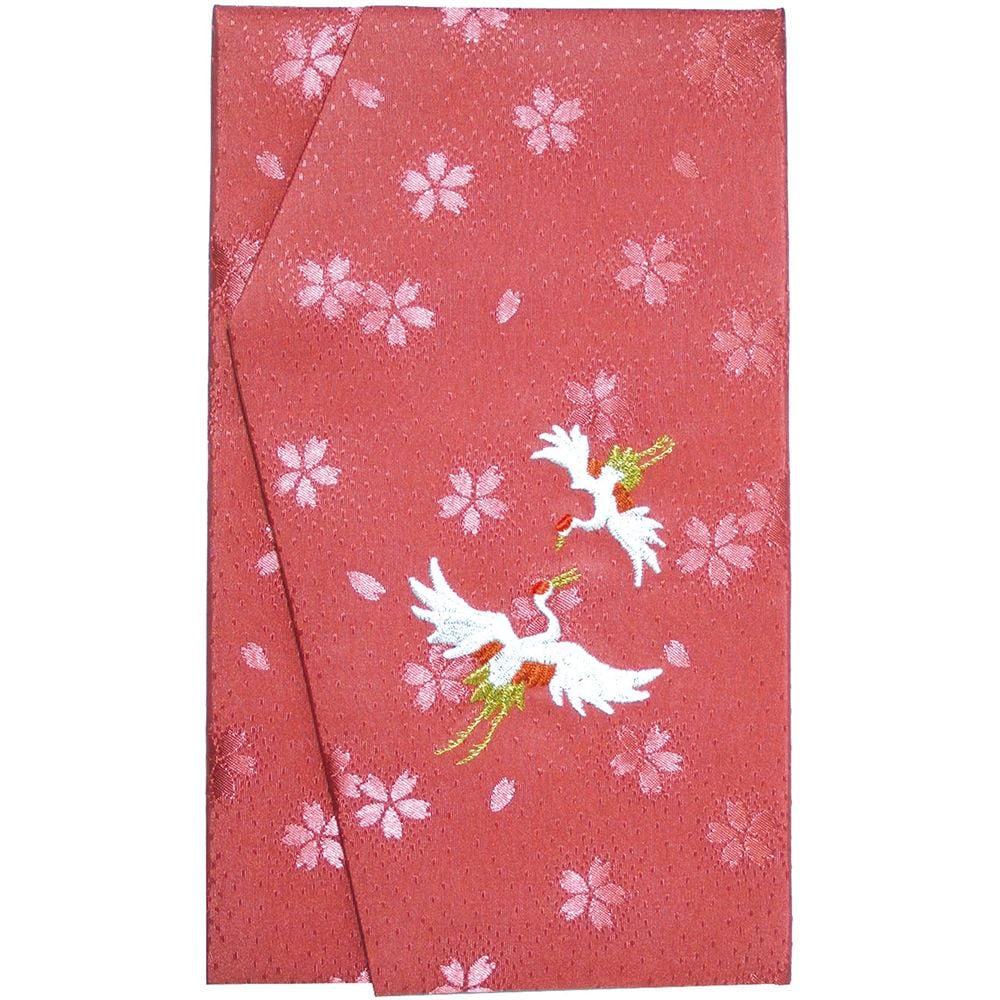 （まとめ買い）ササガワ 金封ふくさ 刺繍付き 祝用 ローズ 1枚入 44-1230 [x5]