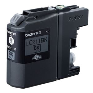 （まとめ） ブラザー BROTHER インクカートリッジ 黒 LC211BK 1個 (×4セット)