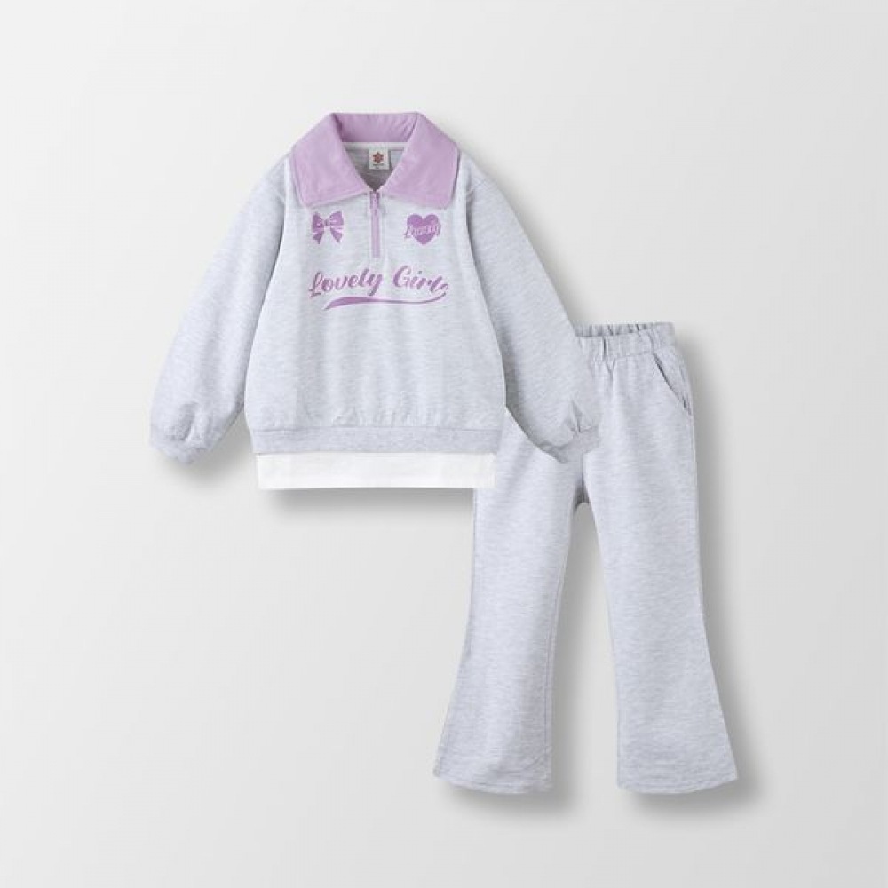 (ウォルトンキッズ) ラブリーガールハーフジップアップトップ&ボトムスーツ