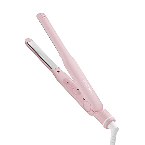 春夏限定 SALONIA サロニア ストレートヘアアイロン ユニバースローズ 15mm コテ 海外対応 耐熱ポーチ付き 立ち上げ最短約30秒