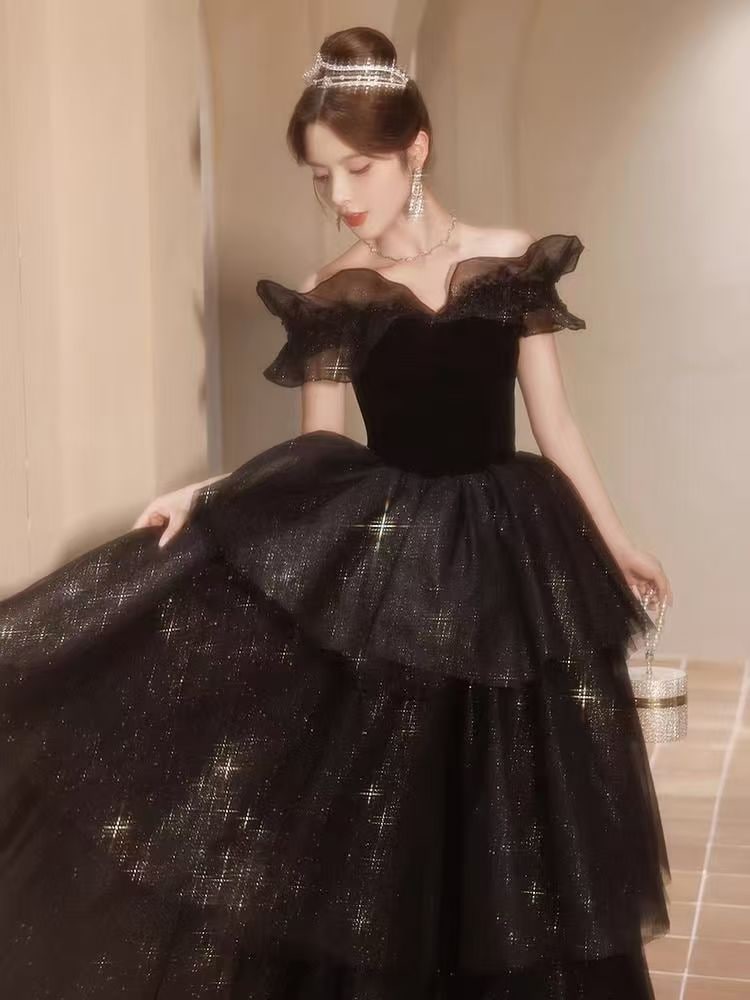 パーティードレス ウェディングドレス 新作 黒 高級感 ロングワンピース 結婚式 花嫁 成人式 お呼ばれ ウェディング 演奏会 二次会 前撮り ワンピース ロングドレス