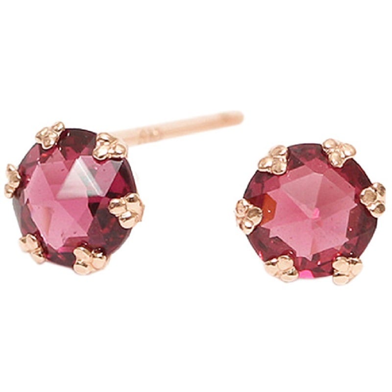 ピアス レディース me on K10 1粒 1石 天然石 誕生石 花の石留め 小さめ シンプル 5,386円