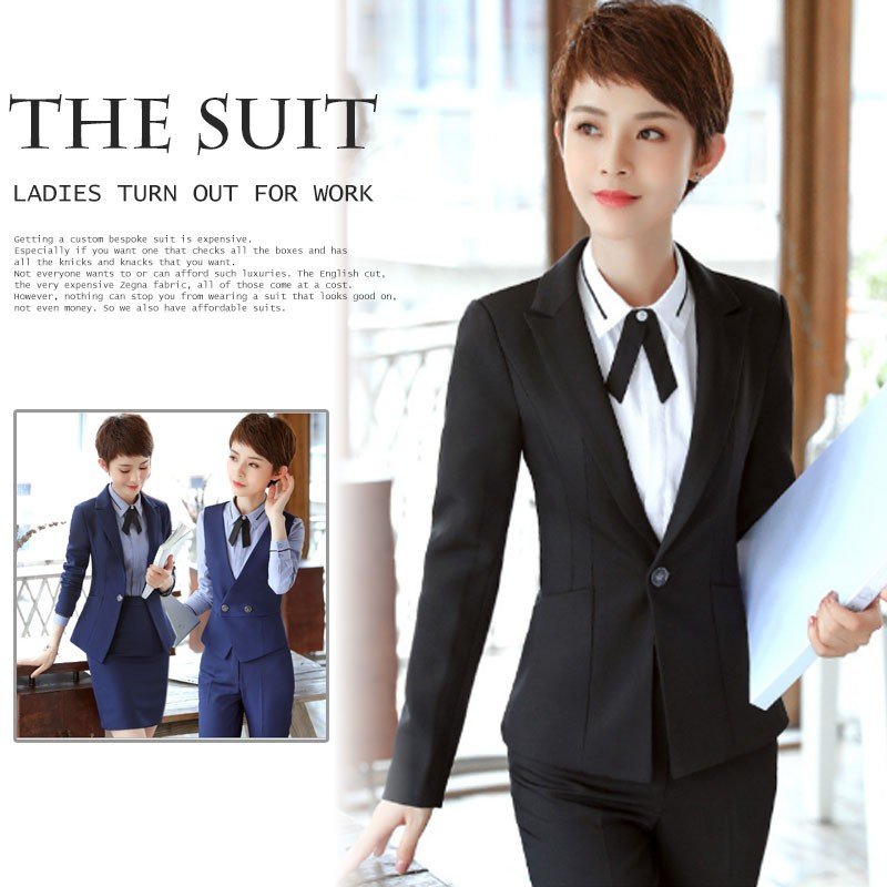 フォマールスーツ　スカートスーツ　四点セット　スーツジャケット　ベスト　膝丈　スカート　OL通勤ウエア　セット　オフィス就活面接　制服　細身