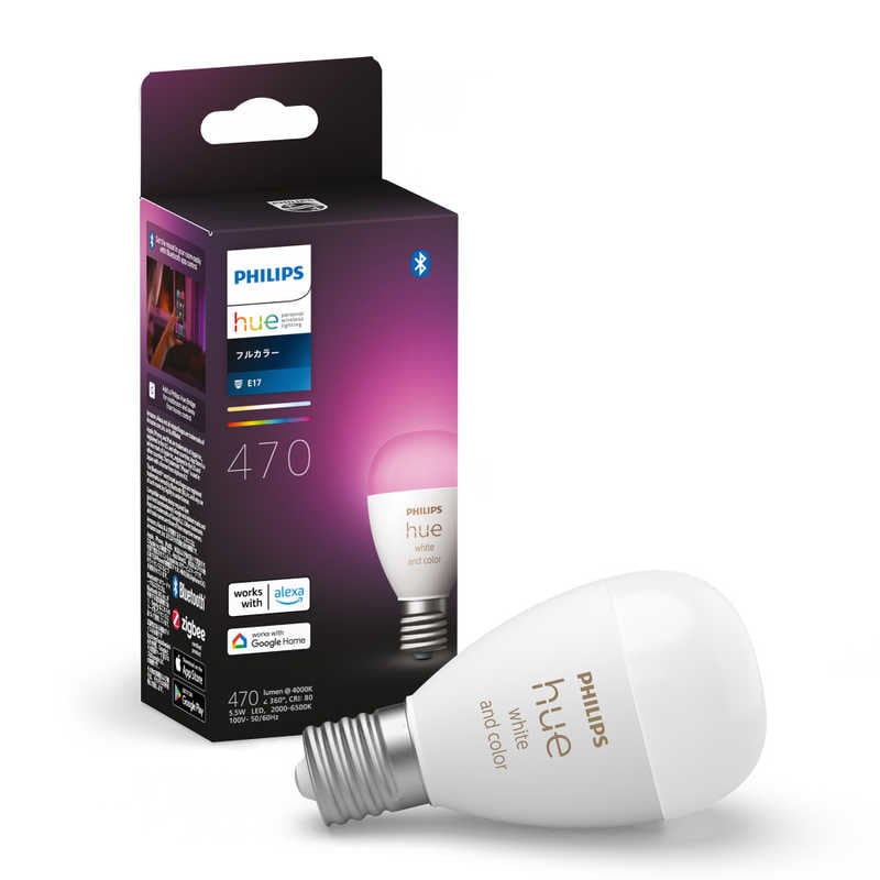 フィリップス　PHILIPS　Philips Hue フルカラー E17 LED電球 40W形相当 ［E17 /一般電球形 /40W相当 /1個 /広配光タイプ］　PH17WC1