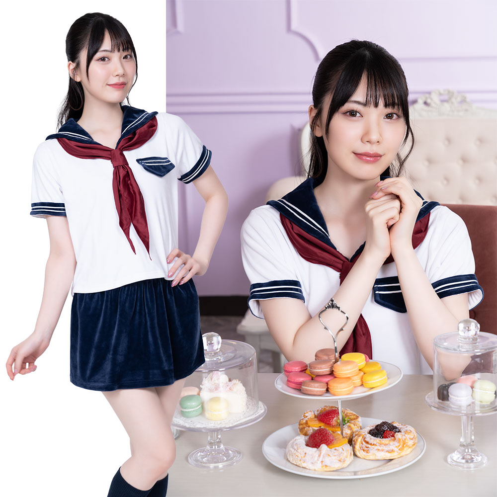 【プチもこセーラー上下長丈】 コスプレ コスチューム ハロウィン セーラー服 セーラー 学生服 制服 jk ギャル 衣装 仮装