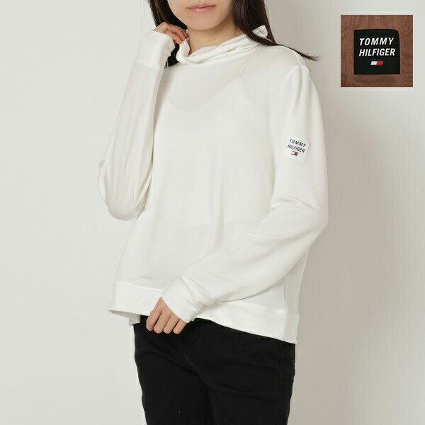 Tシャツ カットソー トレーナー　スウェット プルオーバー レディース TOMMY HILFIGER TP3T1009 SPORT FRENCH TERRY COWL NECK LOGO SLEEVE