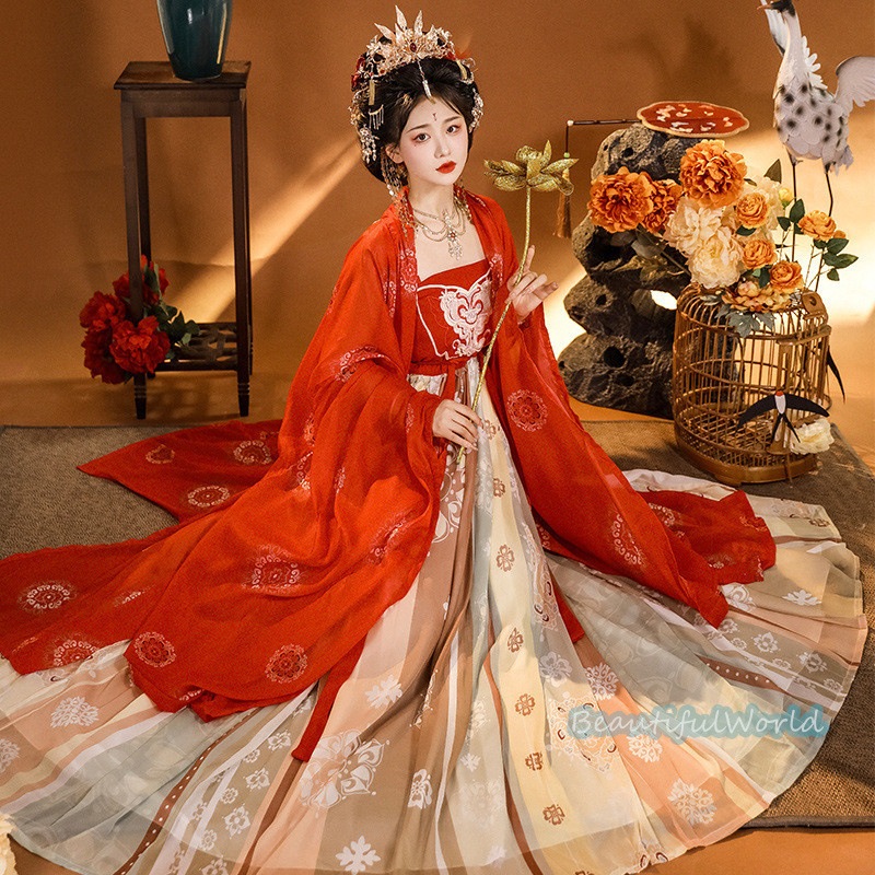 中華服 唐装漢服 漢服ドレス　コスプレ チャイナドレス中国古代衣装 漢服仙女 漢服 チャイナ服 ワンピース コスプレ 中国古代衣装 女性 ロングドレス 刺繍 ス