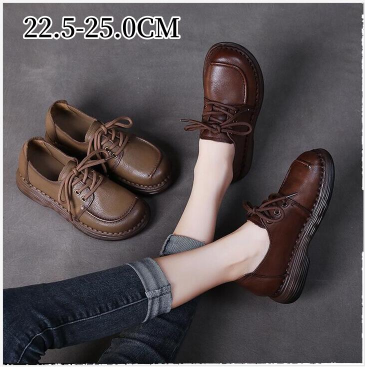 コンフォートシューズ 紐靴 レディース フラットシューズ きれいめ レースアップ シューズ クッション 痛くない 靴 本革 牛革 ナチュラル 幅広 疲れにくい カジュアルシューズ 旅行 仕事 通勤 美