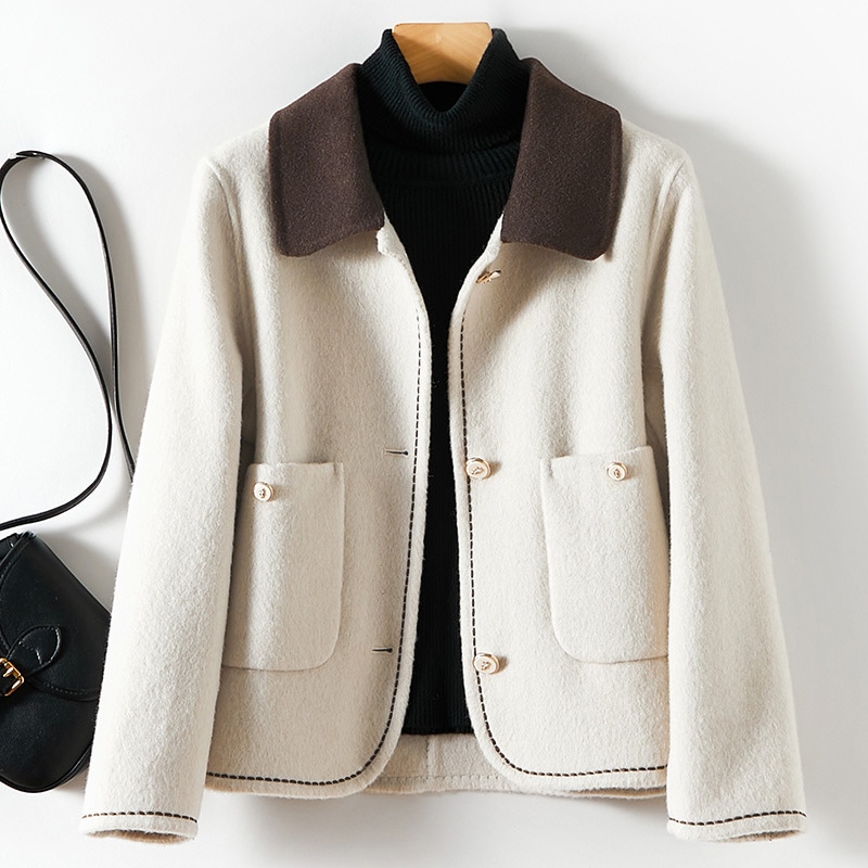 秋と冬の新作 厚手 アウター 品質いいな新品 女子アウター ノーカラーコート 卒業式 ボタン チェスターコート ゆったり