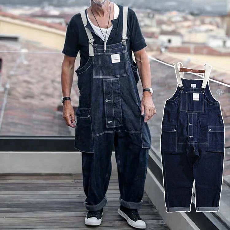 サロペットパンツ メンズ オーバーオール アメカジ ジーンズ デニム オールインワン ヒップポップ