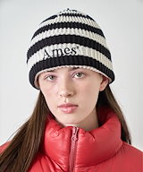 ★AMES-WORLDWIDE★FUZZY BEANIE NAVY★正規品/韓国直送料込 ☆NMIXX ソリュン 着用！！【AMES-WORLDWIDE】COLORED LOGO