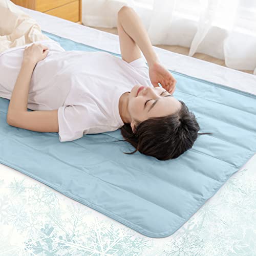 ひんやりマット ジェルマット 冷感 クール 接触冷感 Q-max 0.58 冷却 敷きパッド 冷たい 瞬間冷却 夏用 グッズ 寝具 熱中症対策 人・ペット用 多用途 昼休み 折り畳み可（140*90c