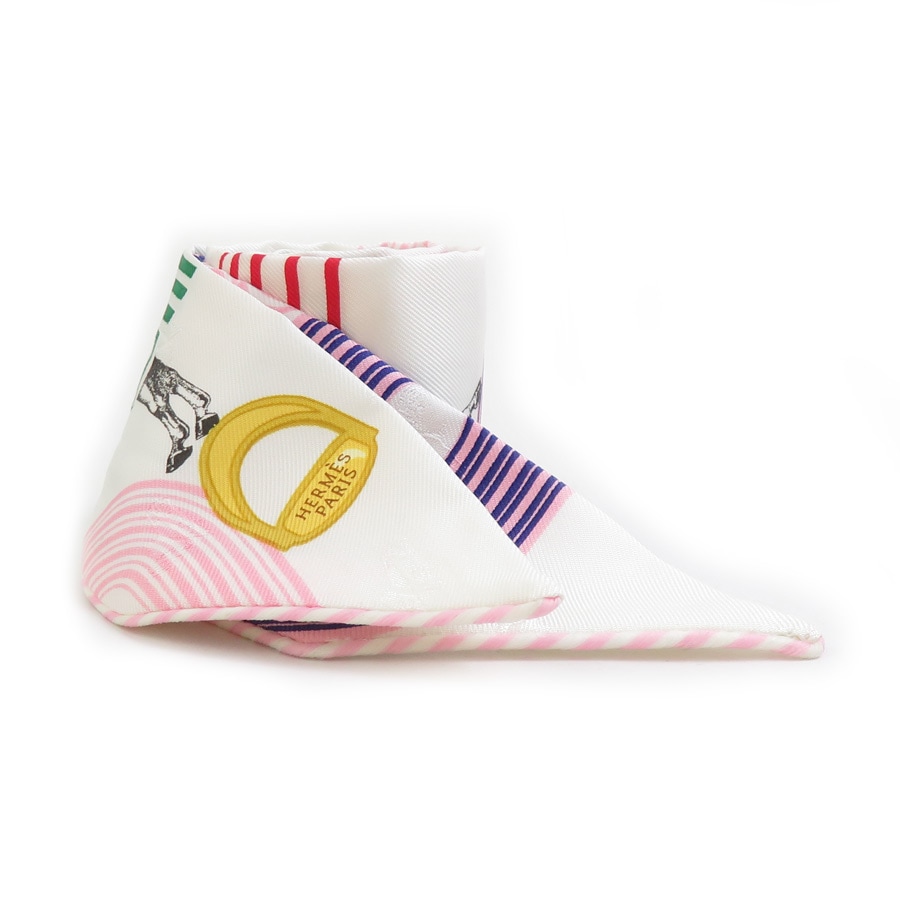 エルメス HERMES スカーフ ツイリー シルク ホワイト/マルチカラー レディース e60781g