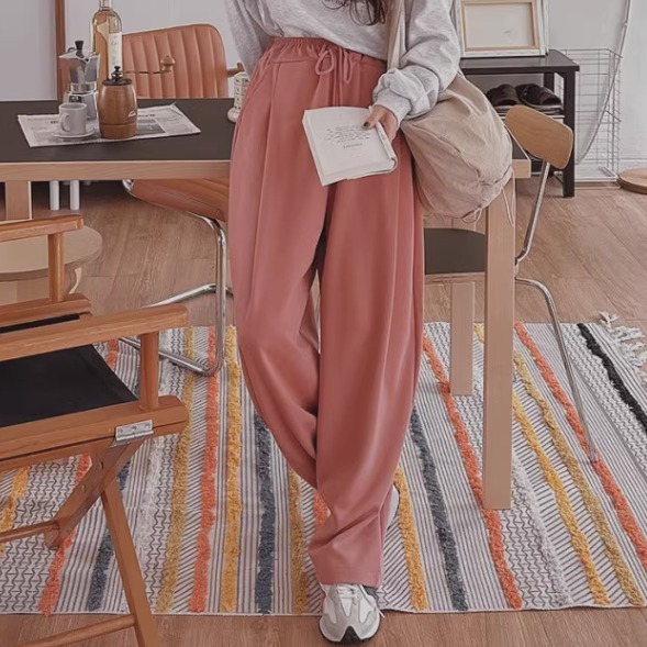 レディース パンツ ボトムス スウェット 部屋着 ワイドパンツ スウェットパンツ ロング フルレングス ワイド ストレート オーバーサイズ ポケット ウエストゴム ドロスト ストレッチ 伸縮性