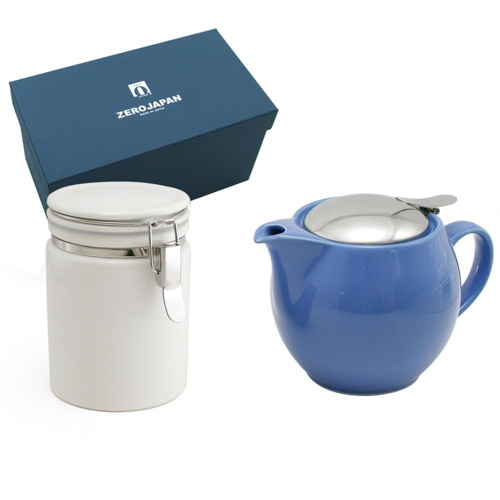 ZERO JAPAN ユニバーサルティーポット3人用+ティーキャニスター ZG-005 BB・ブルーベリー