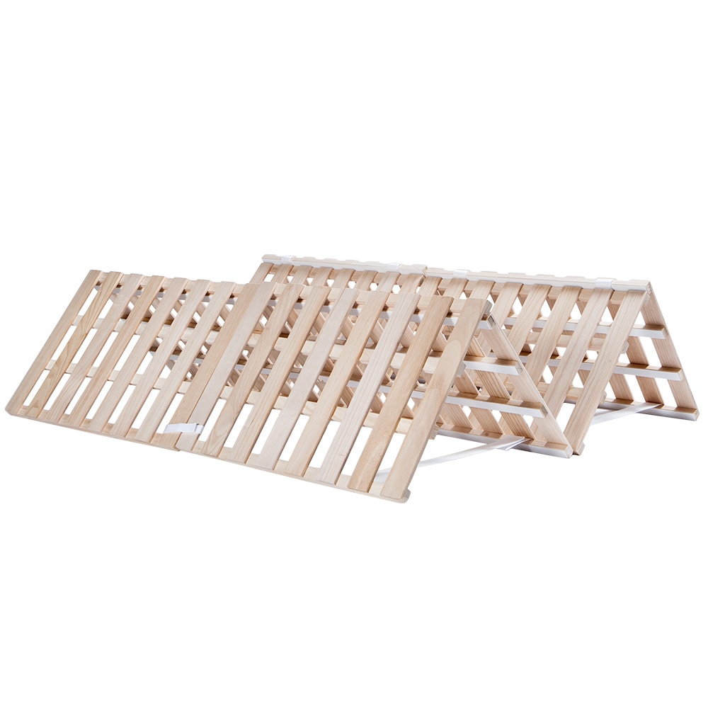 216【ゼミダブル】すのこベッド 折りたたみベッド 4つ折り 　湿気/カビ対策　耐荷重200kg226