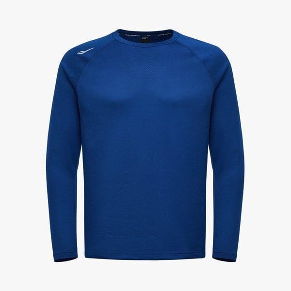 メンズ ブルー メッシュニット ピーチスキン 長袖Tシャツ / メンズ 春秋 スポーツ ランニング 長袖T PW3MT24F102_IC