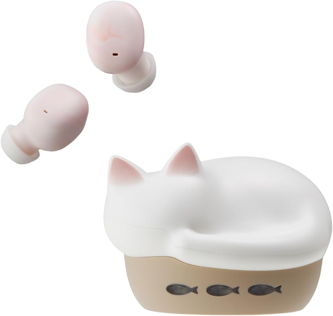 ラディウス radius HP-C28BT 完全イヤホン : NEKO true wireless earphones 左右分離型 AAC 軽量 猫