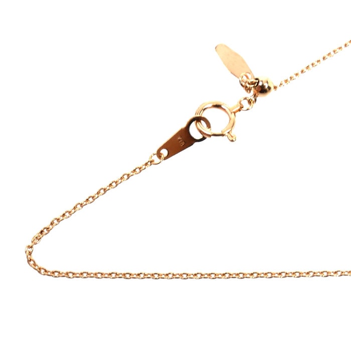 K18PG ピンクゴールド ネックレス 小豆 2.4g -45cm フリーチェーン レディース 中古 美品