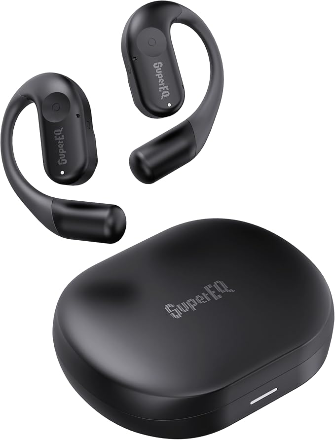 SuperEQ 801 Bluetooth 5.3 ワイヤレスイヤホン/オープンイヤー/ノイズキャンセリング マイク付き/30時間連続使用 / 充電ケース付