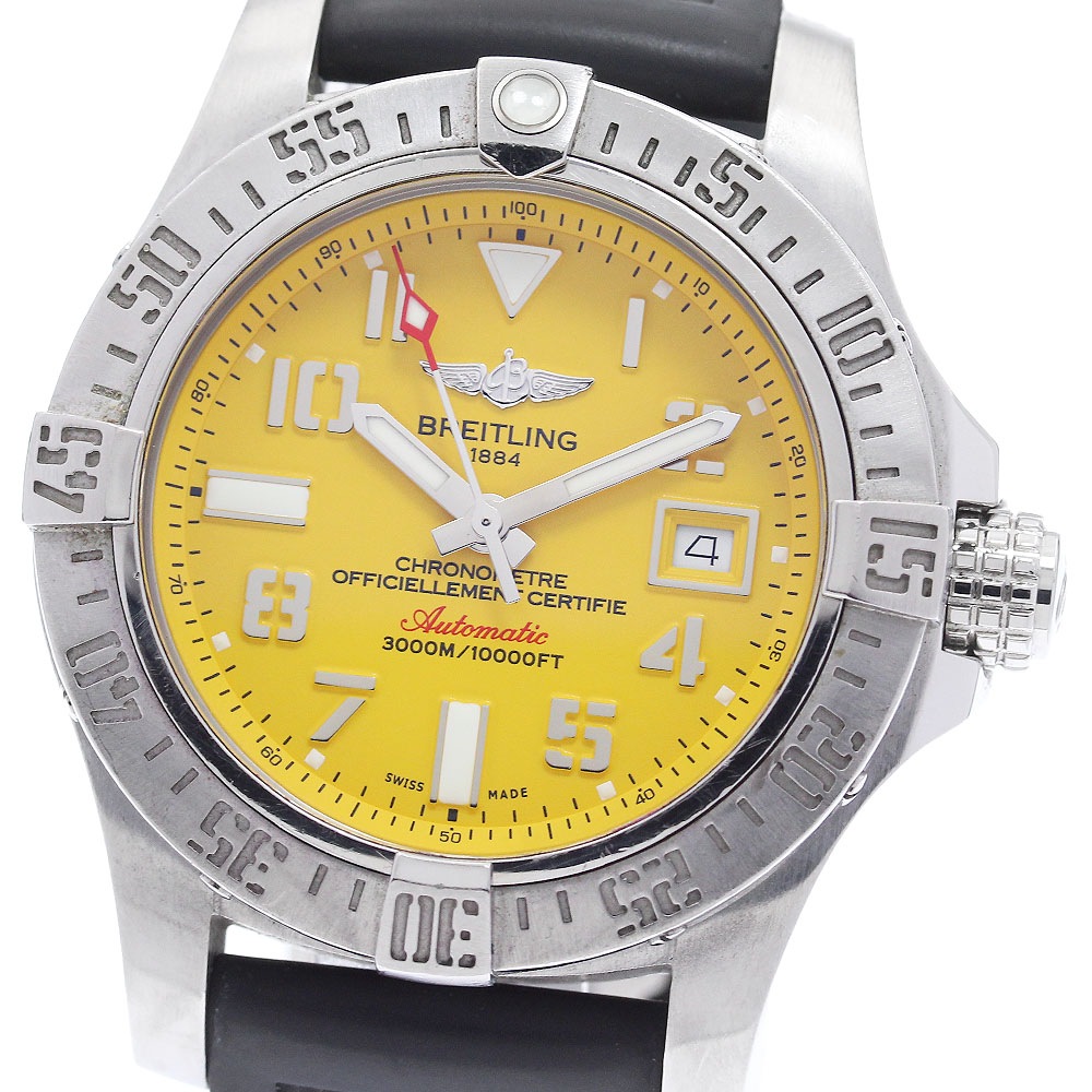 ブライトリング BREITLING A17331 アベンジャーII シーウルフ デイト 自動巻き メンズ 保証書付き_922605【中古】