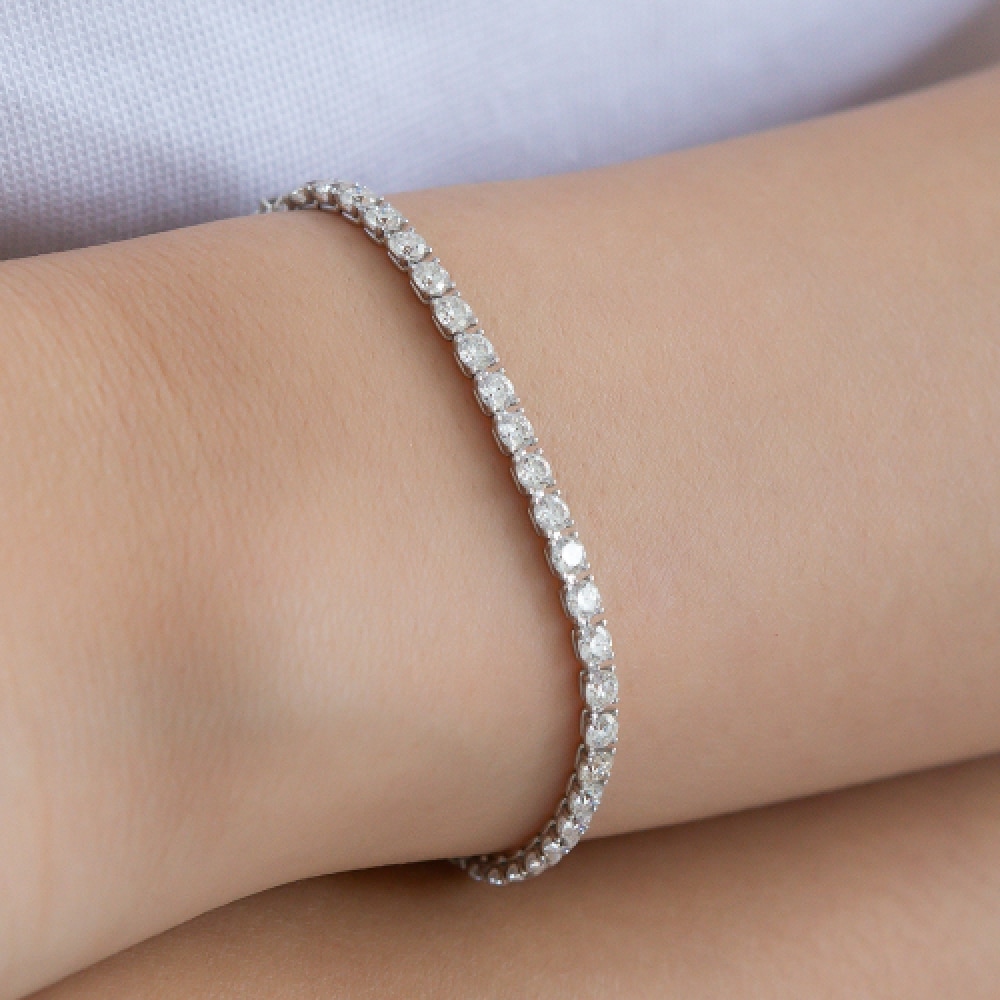 LUNNE 14k パート1 ラップダイヤモンド 4プロングテニスブレスレット #LDIAB02