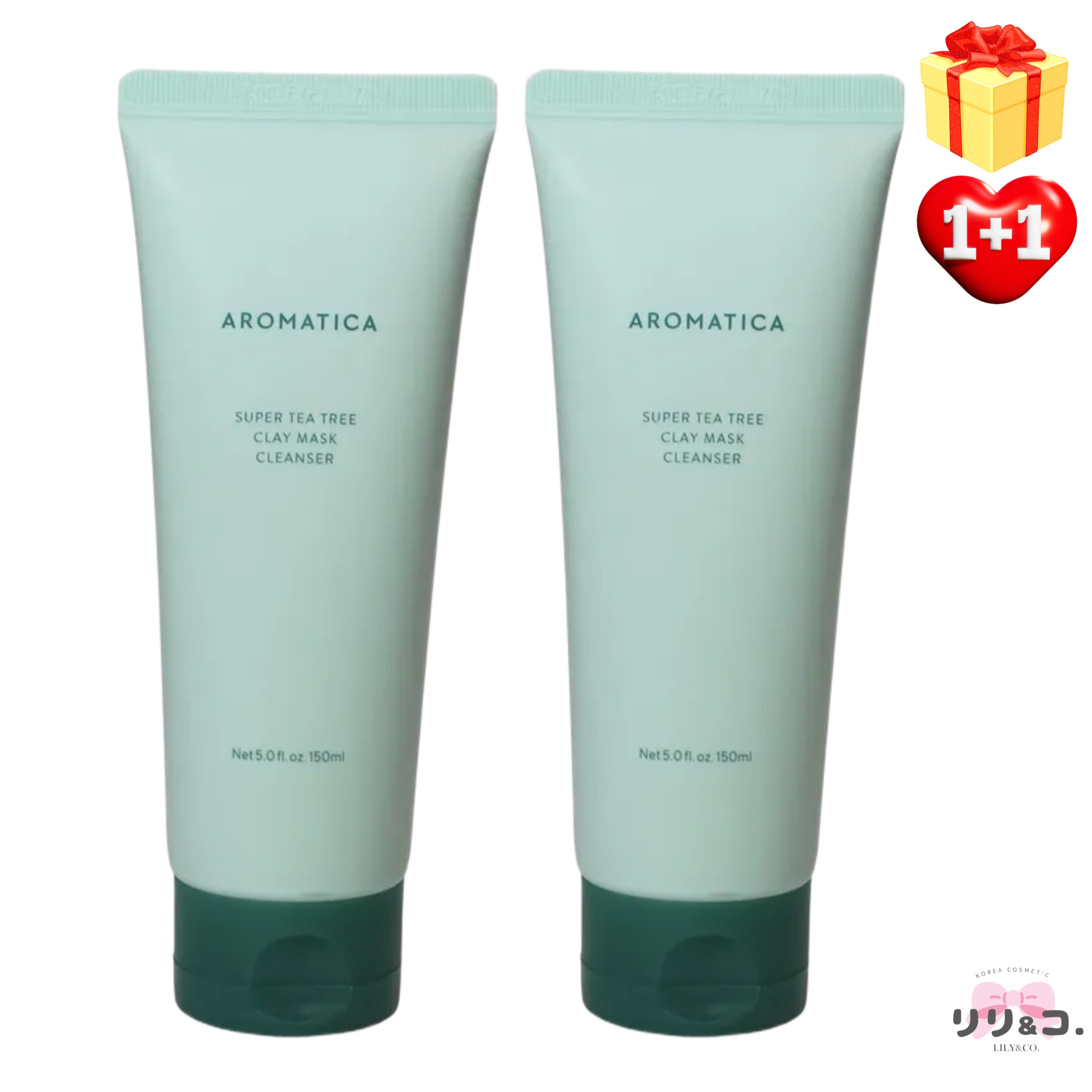 [BEST 1+1] スーパー ティーツリー クレイマスク パック クレンザー 150ml+150ml 合計300ml 鎮静 角質ケア ブラックヘッド ニキビ 皮脂 トラブルケア 毛穴 引き締め 毛穴