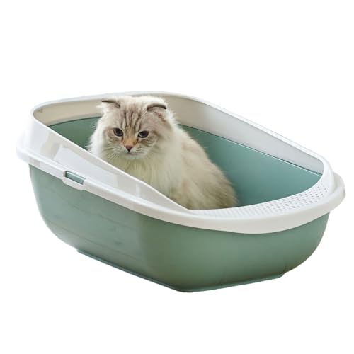 【OFT】 メガトレー ライト ソフトグリーン 大きい猫トイレ 飛散 防止 サイズ(約):幅42.6×奥57.6×高25.5cm