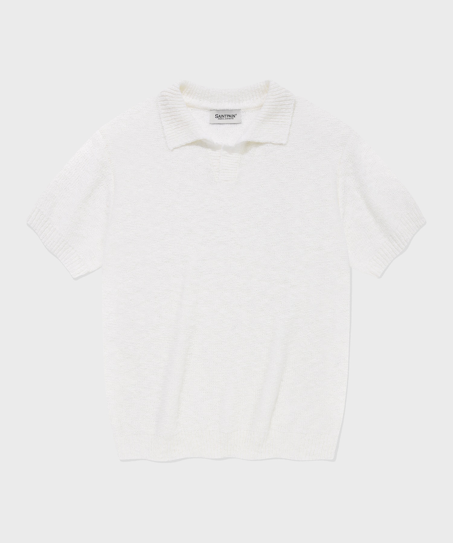 SP Boucle Collar Short Sleeve Knit-White