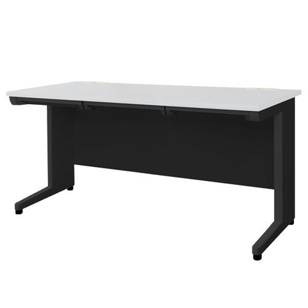 法人限定 Netforce LHD-147B-W-BK-NG 天板ニューグレー 本体ブラック 平机 (W1400mm) メーカー直送