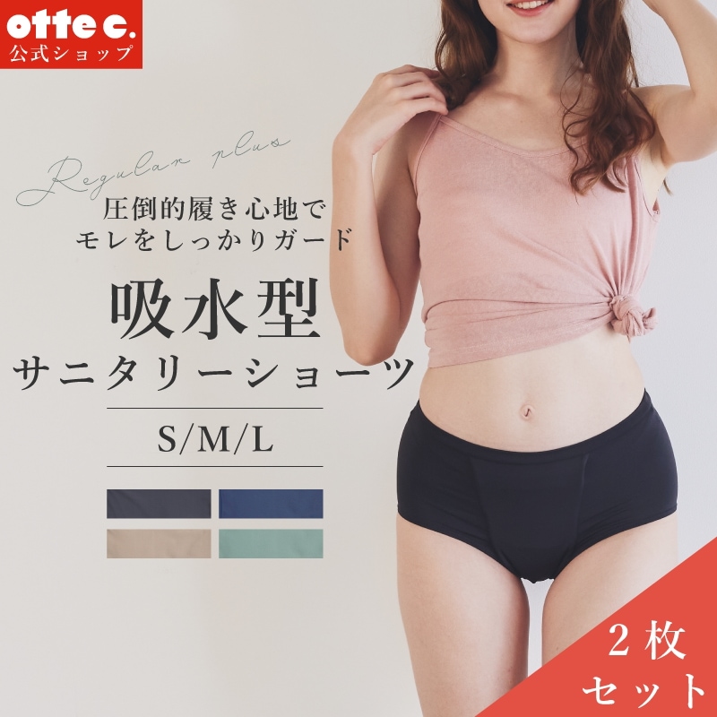 【2枚】生理 尿モレ用 ナプキン不要 吸水型サニタリーショーツ　最大80ml　OTONAタイプ