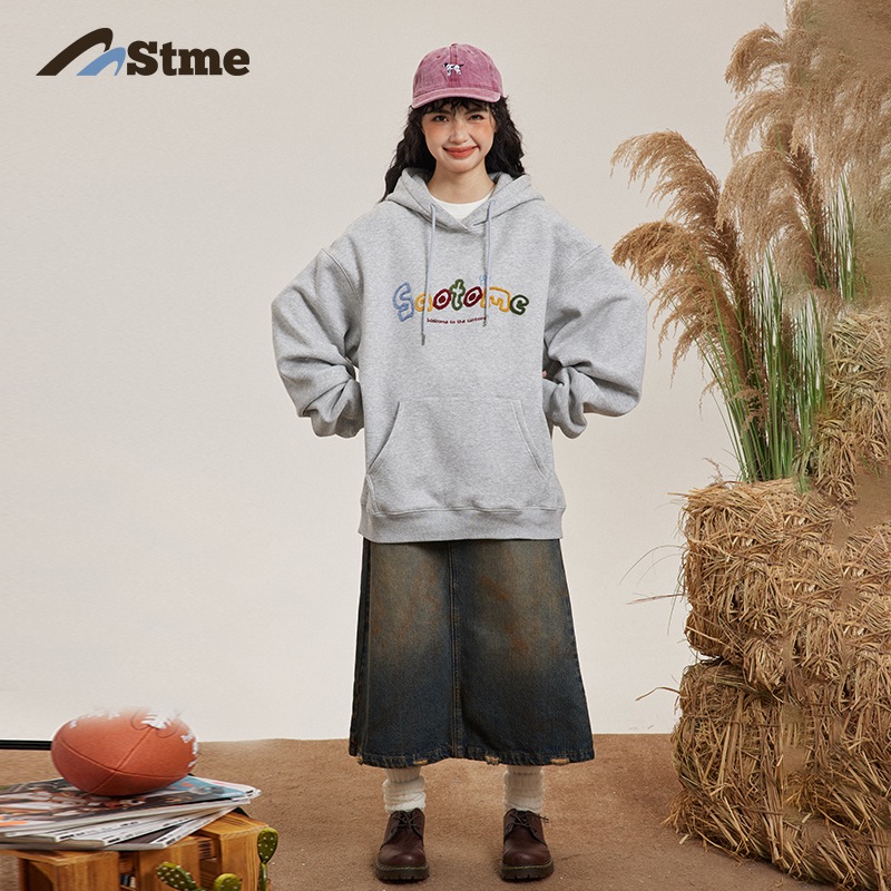 早乙女慶子 Saotome 日本製ゆる編み自己発熱カラフルタオル刺繍プリントトレーナー