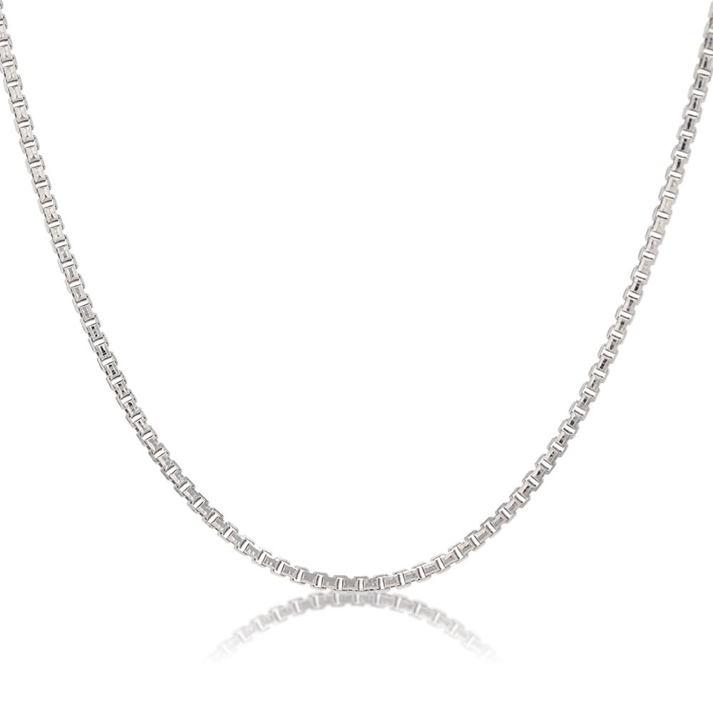 プラチナ850 (Pt850)16面カットベネチアンチェーンネックレス ボックスチェーン 最長60cm長さ調整可能 フリーアジャスター付 PNSBP E60