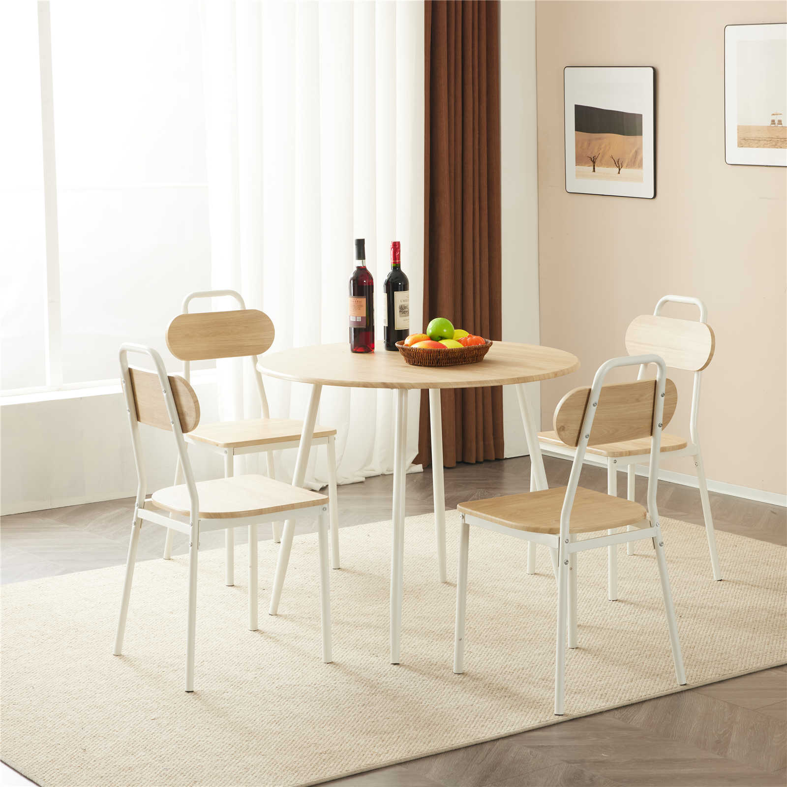 【日本国内出荷-3日で配達】韓国版新金 ファッション ダイニング 5点セット ダイニングテーブル ダイニングセット 食卓 チェア4脚 コンパクトサイズ 4人掛け おしゃれテーブル台 DJYC96