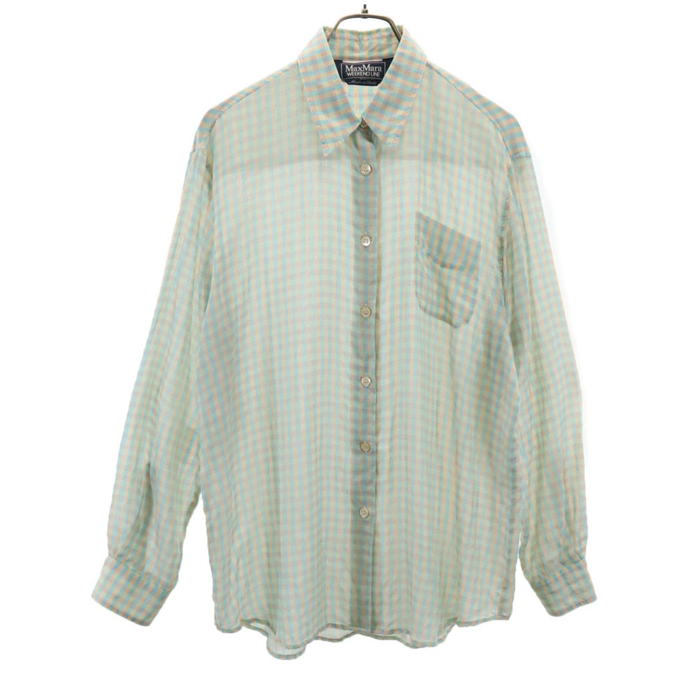 マックスマーラ ウィークエンドライン イタリア製 チェック柄 長袖 シャツ L MaxMara WEEKEND LINE レディース