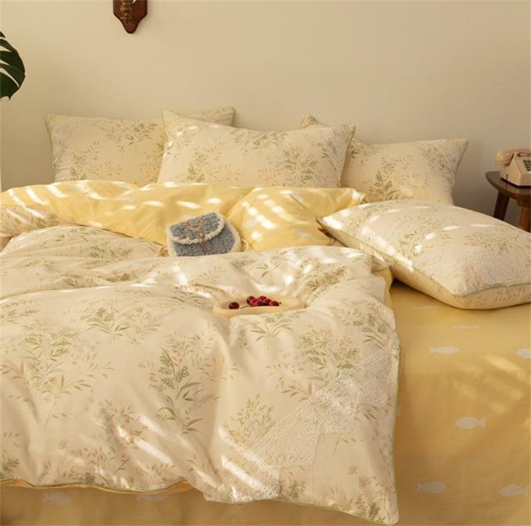 INSスタイル コットン レトロ 4点セット レース シーツ 新品 掛け布団カバー 怠惰な風