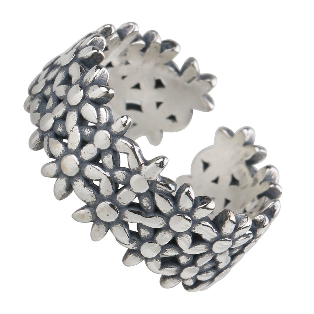 925 オープンリング フラワー 花 [cr274]