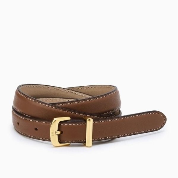 AK Bundang店 ブラウン スリム マットバックル 牛革 非照 女性ベルト DBBE5F742W