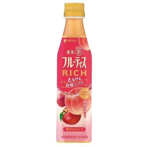 ミツカン フルーティス RICH (リッチ) 白桃 希釈 飲むお酢 リンゴ酢 350ML×24本