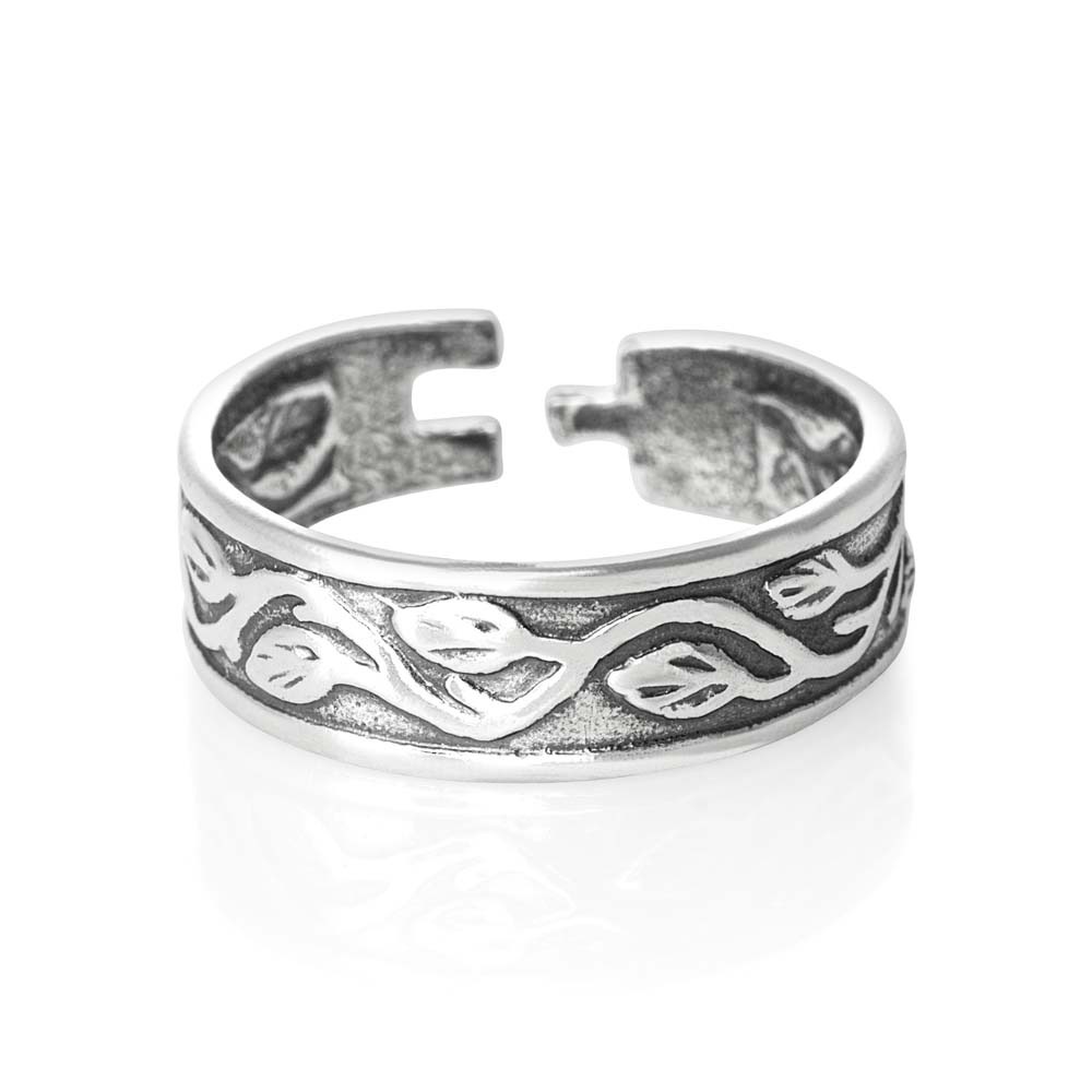 アイビー トゥリング シルバー925 刻印あり フリーサイズ 調整可能 足の指輪 ピンキー 小指 関節 男性 女性 子供 プレゼント 葉っぱ 蔦 夏 海 素足 サンダル fr-00-0072-xx