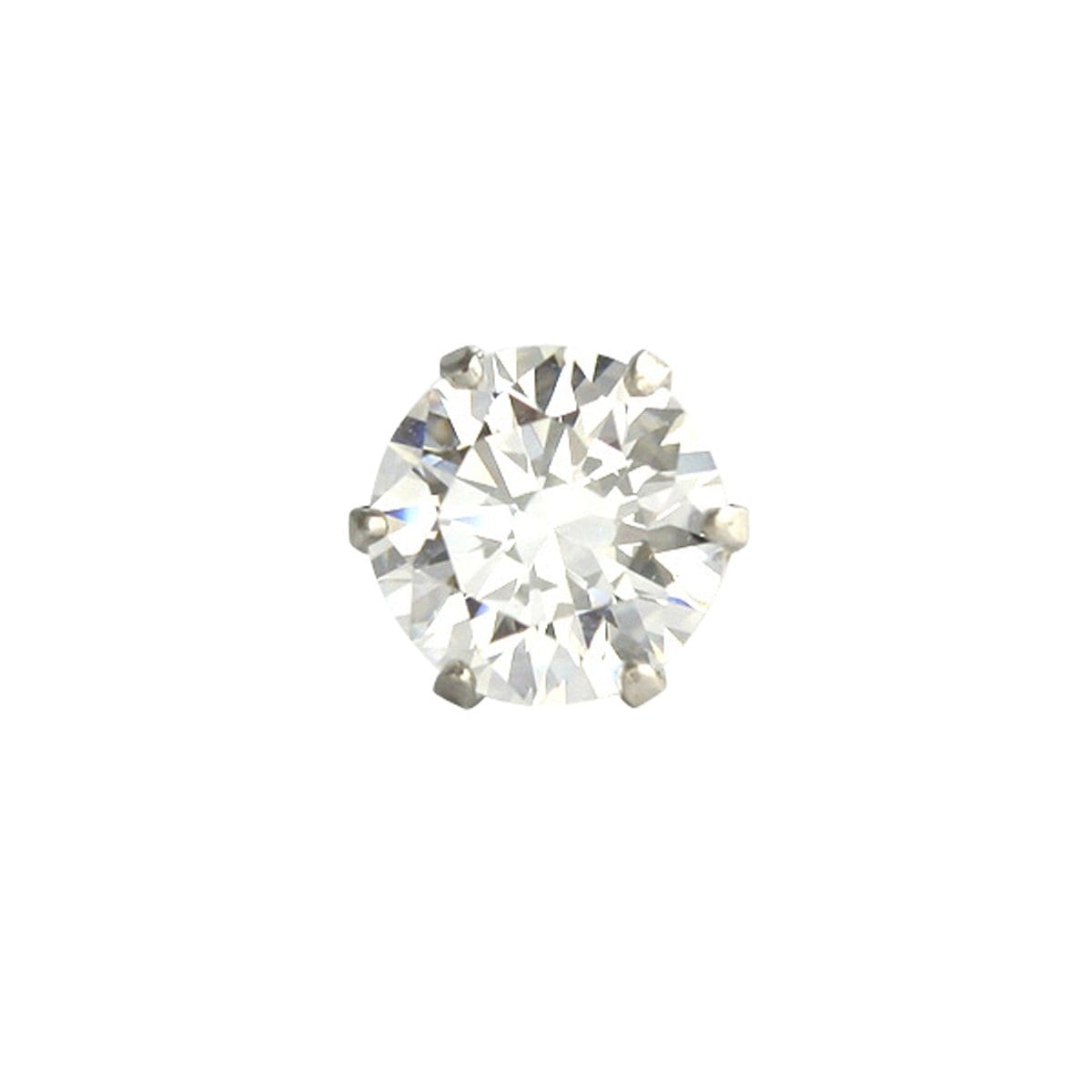 [ダイヤモンドワールド] レディース ジュエリー PT900 0.5ct スーパーキュービック ピアス 6本爪タイプ Dカラー VVS1 EXCELENT H&C キュービック使用 片耳ピアス メンズ