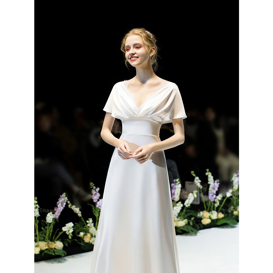 ウェディングドレス 白 二次会 花嫁 カラードレス ギリシャ風 ワンピース ロングドレス 結婚式 海外 Aライン 大人気 可愛い きれいめ おしゃれ ビーチフォト 7,585円