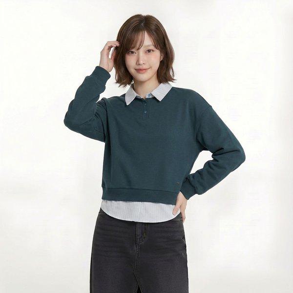 10560-131-214-07-275女性ルーズフィットシャツレイヤードスウェットdj