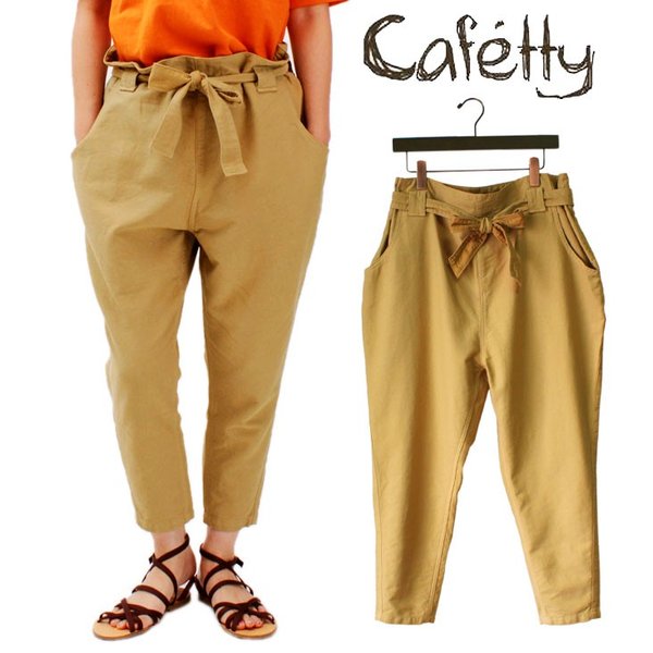 レディース　Cafetty パンツ テーパード リボンジョッパーズ CF0322
