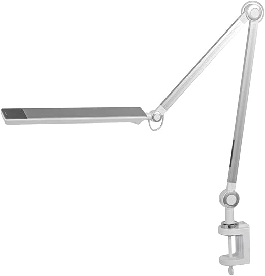 クランプライト LED 調光 調色 デスクライト クランプ 目に優しい 卓上ライト 電気スタンド デスクスタンド 学習机 オフィス 読書灯 寝室 テレワーク 照明 おしゃれ (シルバーホワイト)