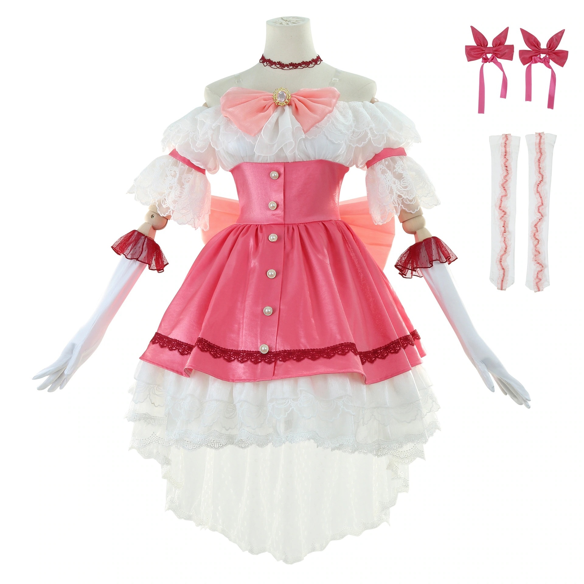 魔法少女 鹿目 まどか コスプレ衣装 コスチューム 学園祭 イベント 仮装 変装 パーテイードレス