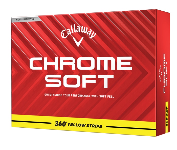 キャロウェイ CHRSFT-360YLSTR クロム ソフト 360 イエローストライプ ゴルフボール 1ダース 12個入り CHRSFT360YLSTR