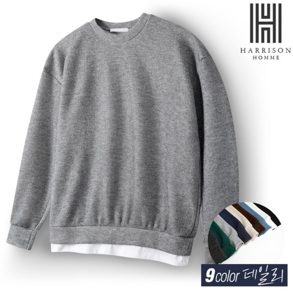 (ハリソン) レイヤードニットスウェットシャツ HA-1018 NATC1010