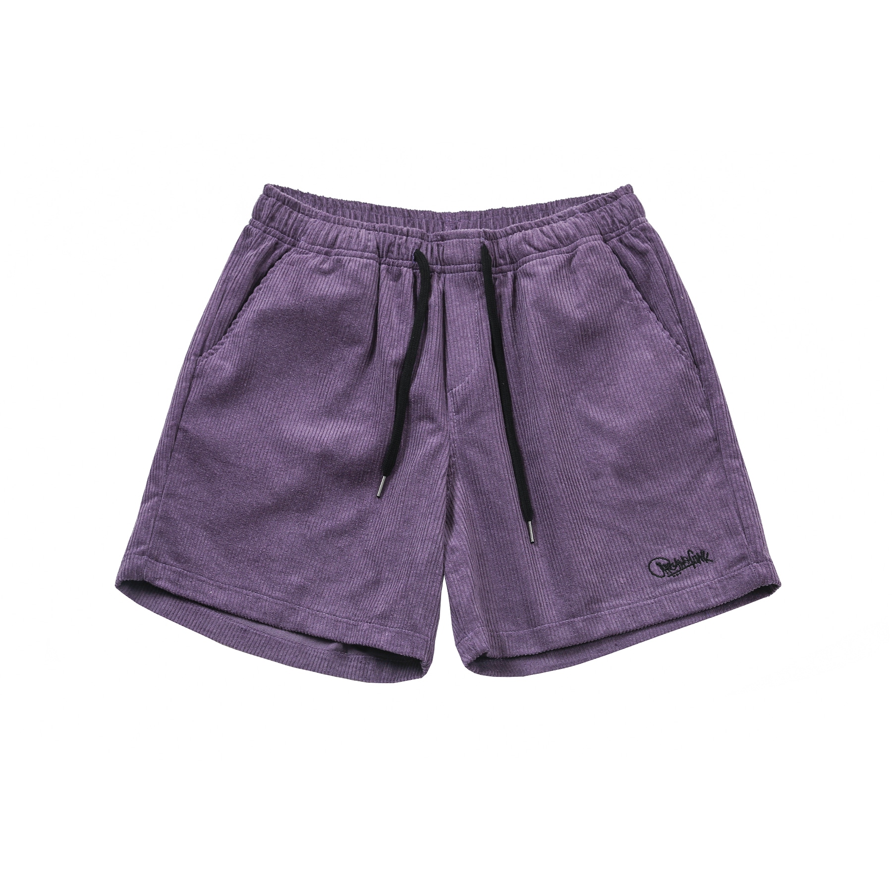 コーデュロイ ロゴ ハーフパンツ パープル