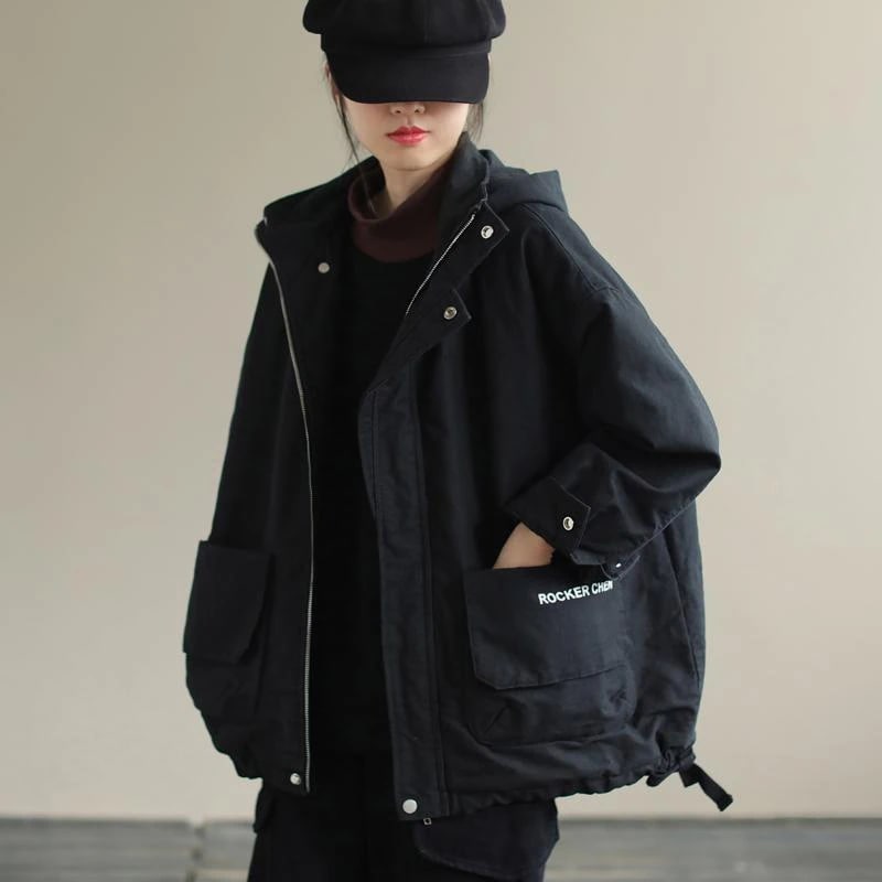 大きいサイズ コットンコート 小柄 厚手 フード付き ジャケット レディース アウター30%までに制限 5,172円